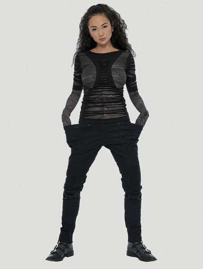 LUKE Long Sleeve top In Black