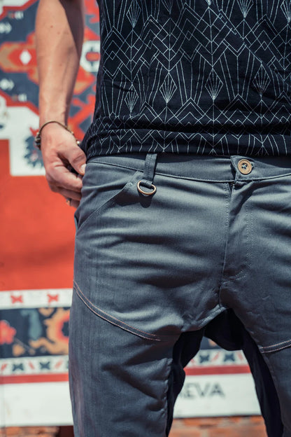 TAZER Long Pants In Grey Silver