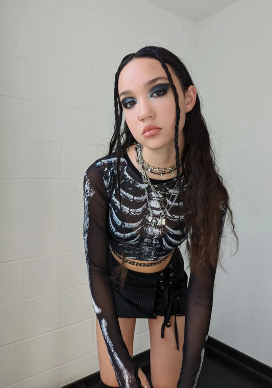 Boneyard Mesh Top – Black