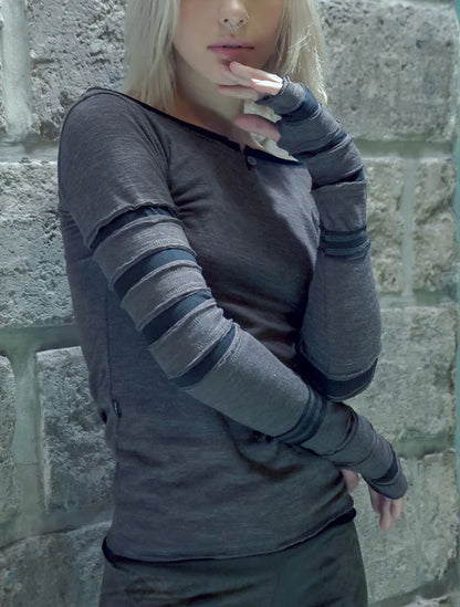 LAMPU SLUB Sweater In Charcoal-Black
