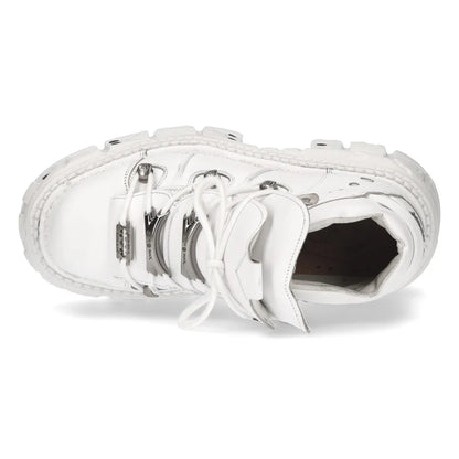 WHITE BUTIN LEATHER SNEAKERS