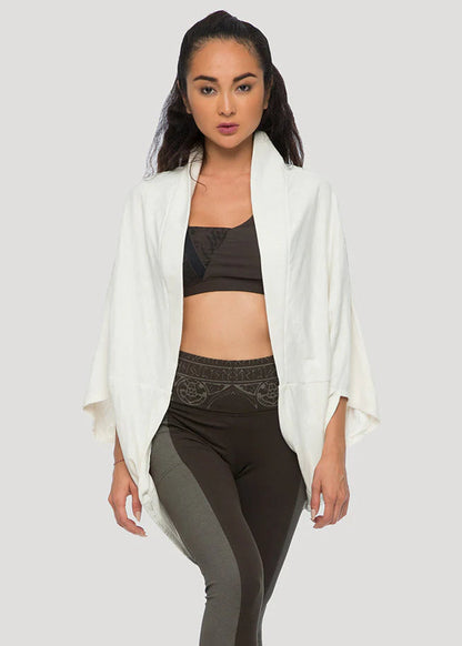 MAHA Unisex Hooded Kimono In White
