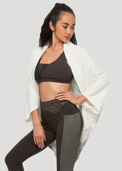MAHA Unisex Hooded Kimono In White