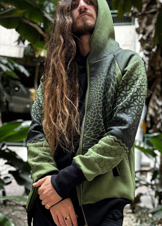 MARK Zipped Hooded Jacket In Light Green (7792513089588)