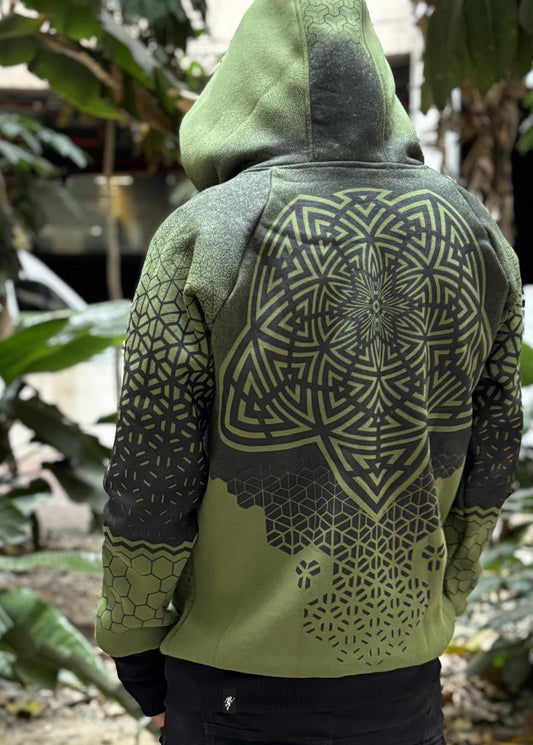 MARK Zipped Hooded Jacket In Light Green