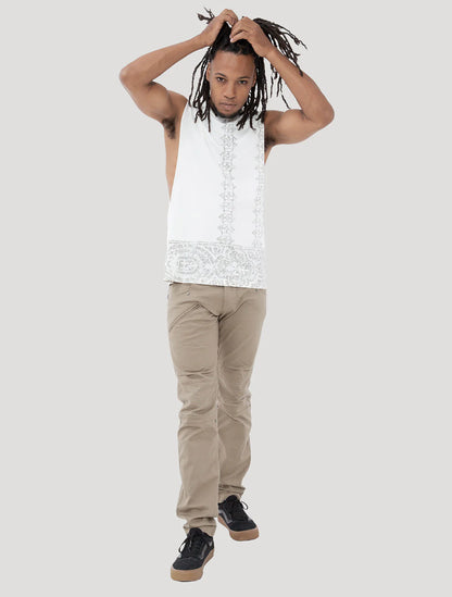 MEMO Sleeveless Tee In White