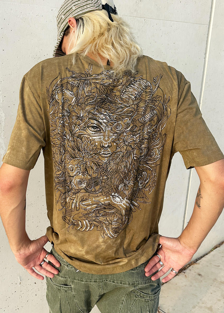 MUSHI MASTER T-Shirt In Tie Dye Stone