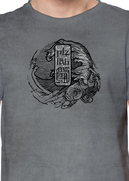 MUSHI MASTER T-Shirt In Tie Dye Grey