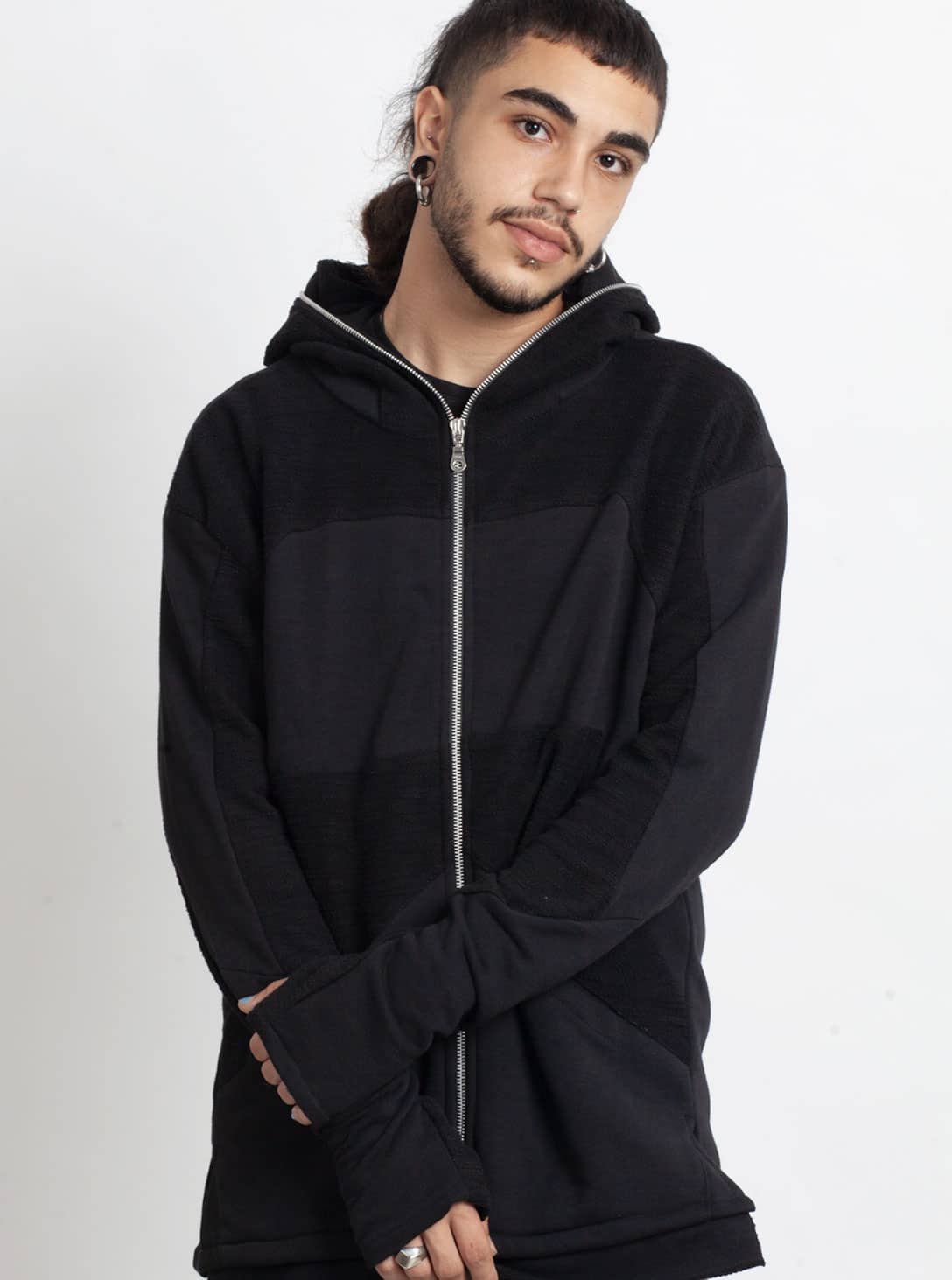 NEPTUNE Unisex Hood Jacket In Black