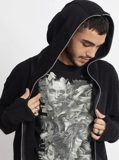 NEPTUNE Unisex Hood Jacket In Black
