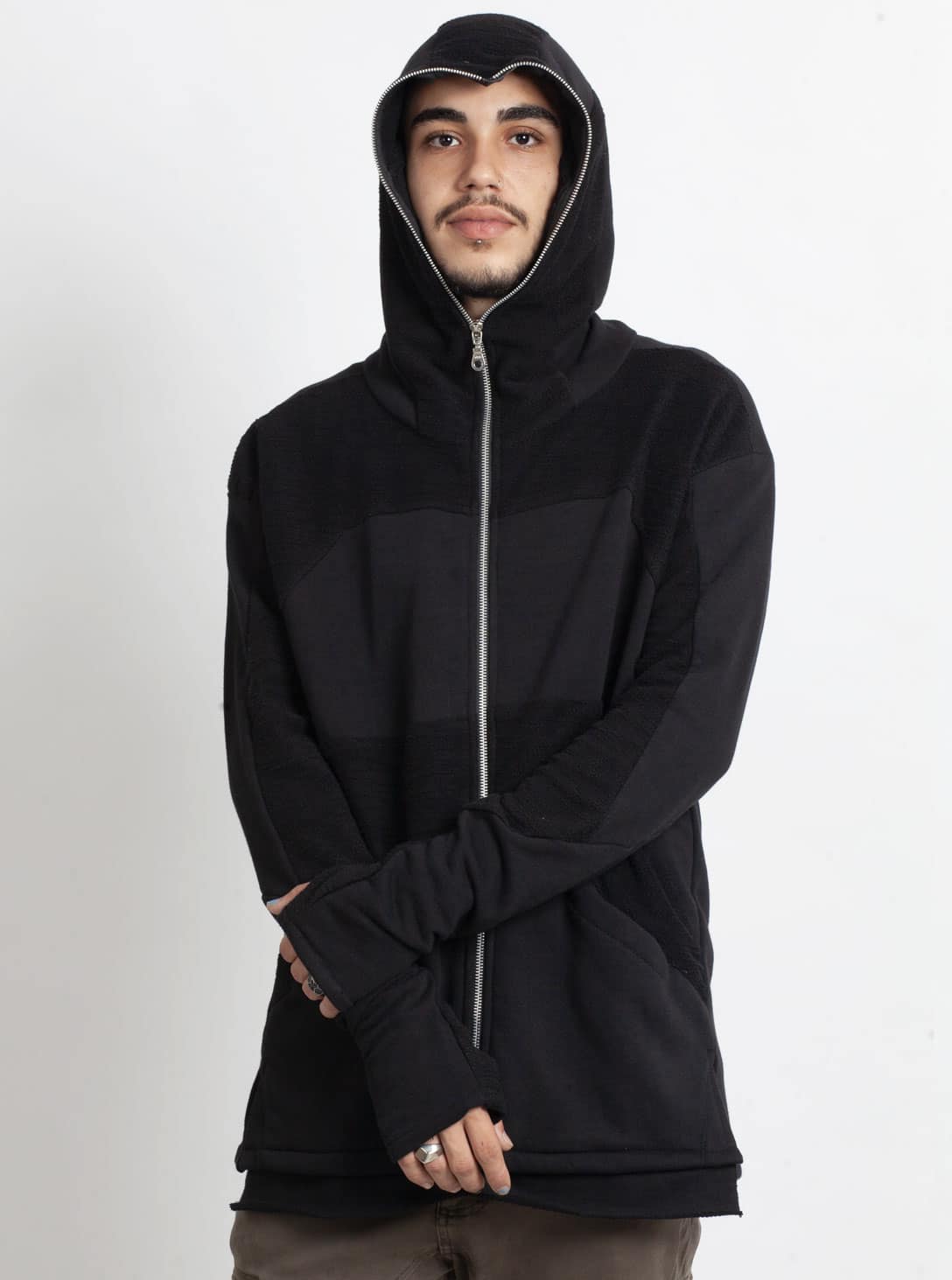 NEPTUNE Unisex Hood Jacket In Black