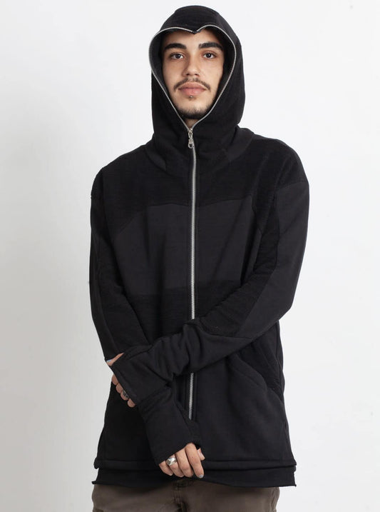 NEPTUNE Unisex Hood Jacket In Black