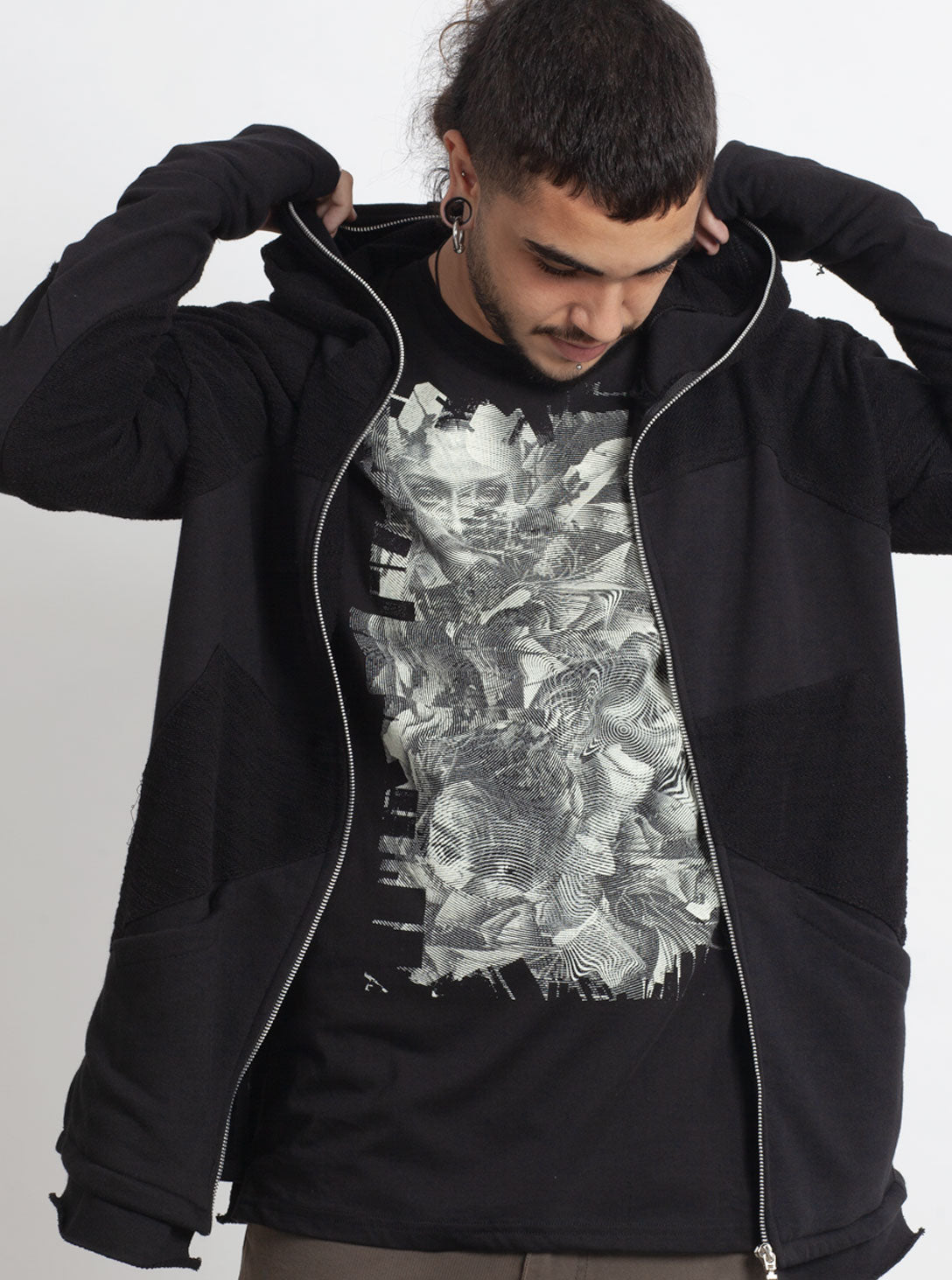 NEPTUNE Unisex Hood Jacket In Black