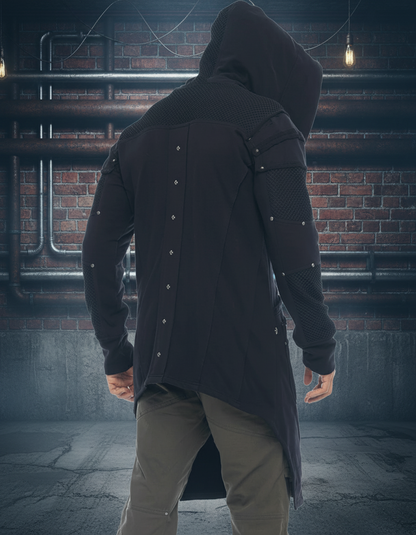 NEO STEAMED Hoodie Coat In Black