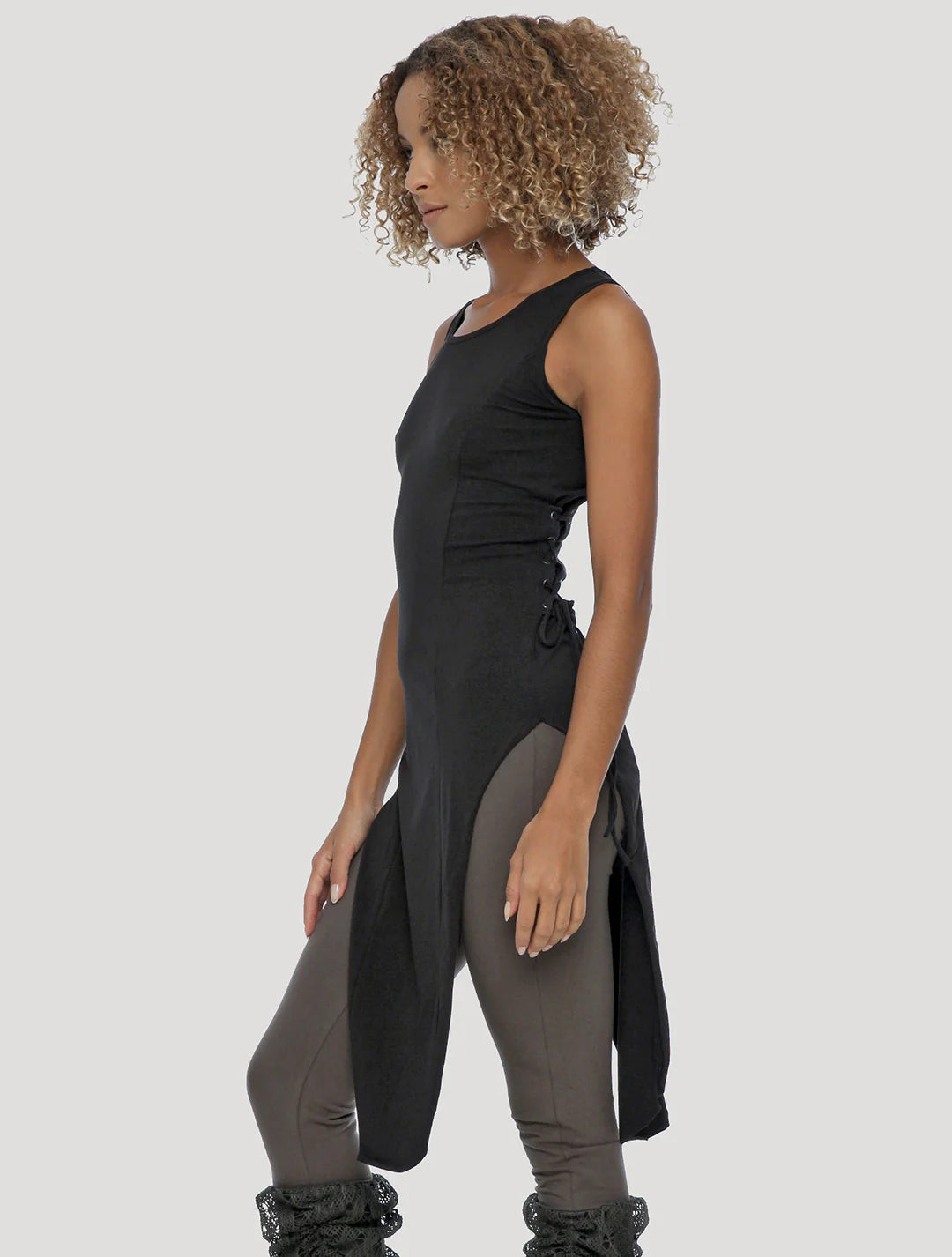 OLMAC Sleeveless Tunic In Black