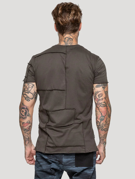 PATCHWORK T-Shirt In Olive Noir