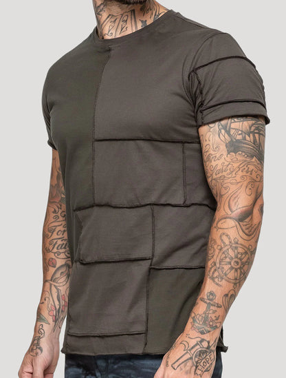PATCHWORK T-Shirt In Olive Noir