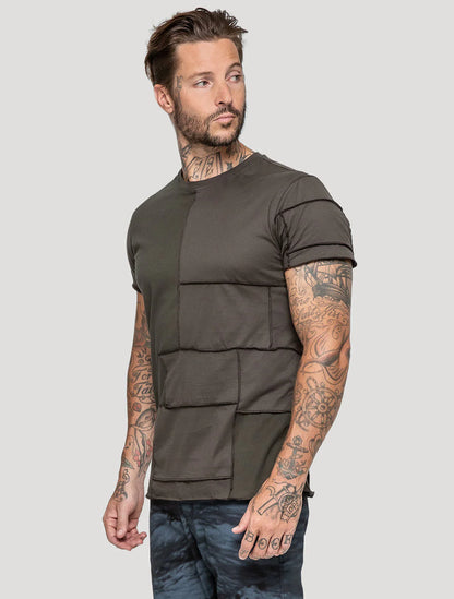 PATCHWORK T-Shirt In Olive Noir