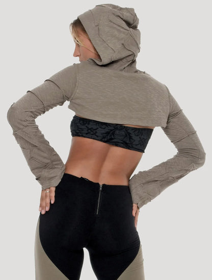 PECOA Hooded Shrug In Cement
