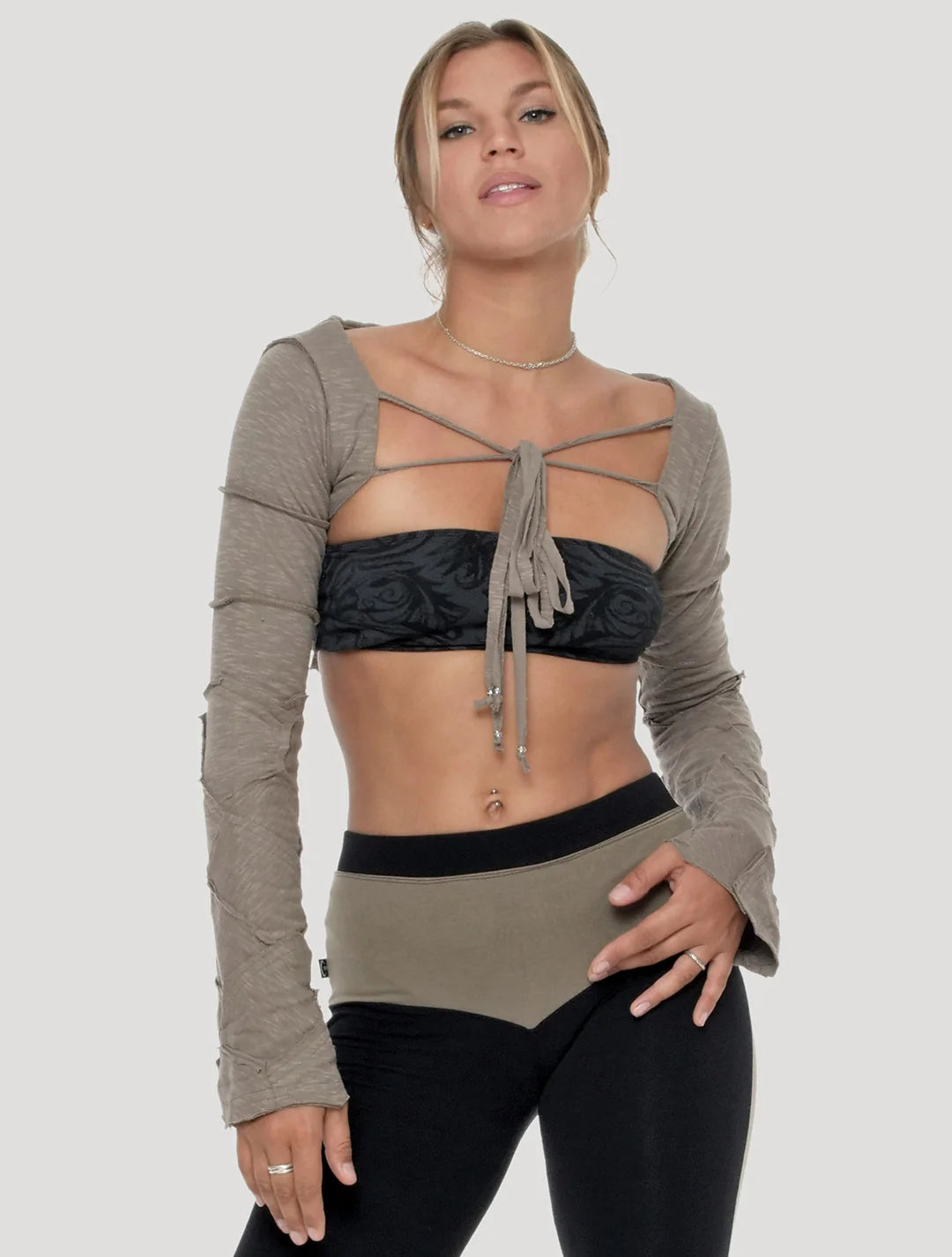 PECOA Hooded Shrug In Cement