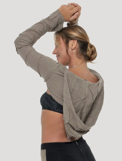 PECOA Hooded Shrug In Cement