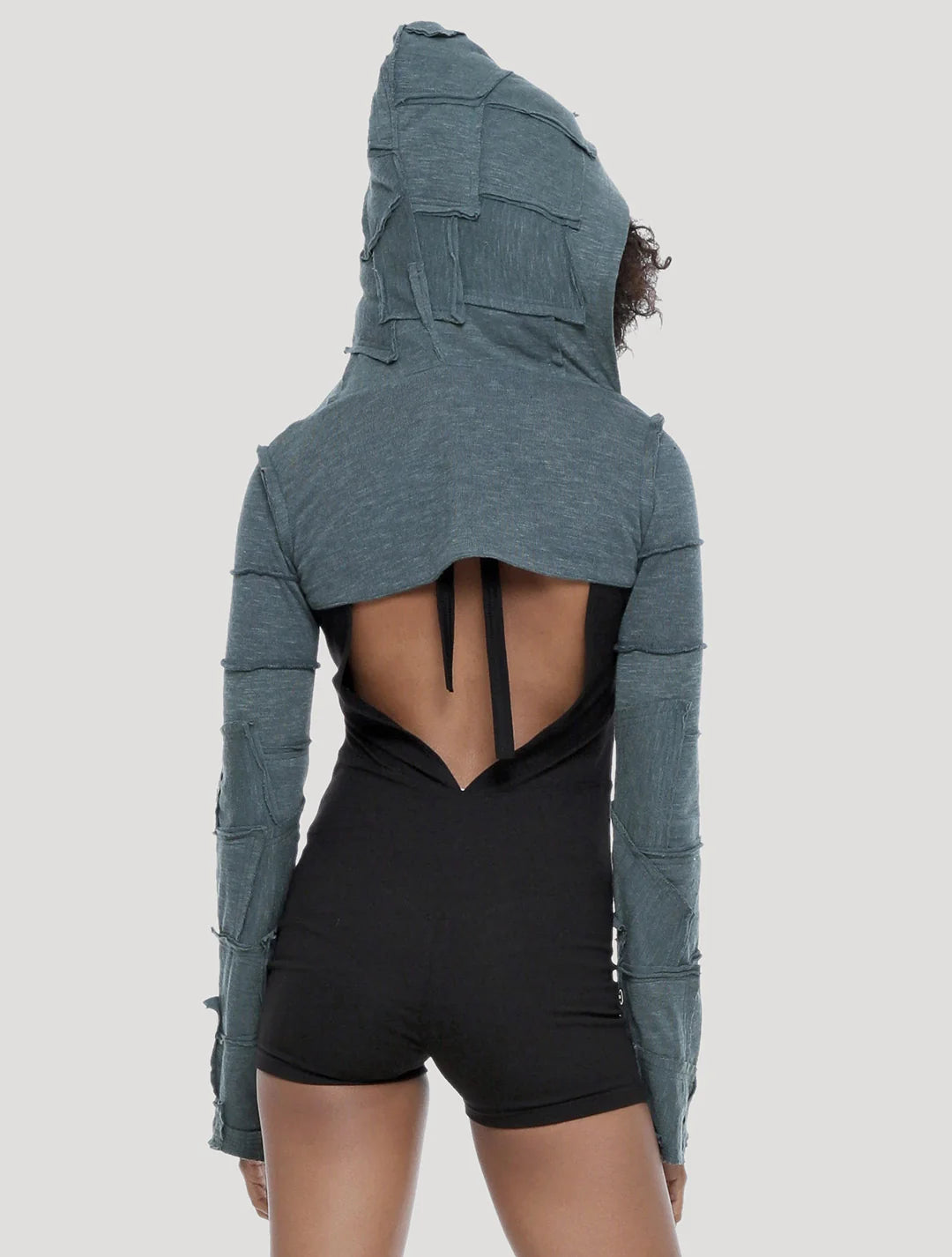 PECOA Hooded Shrug In Teal