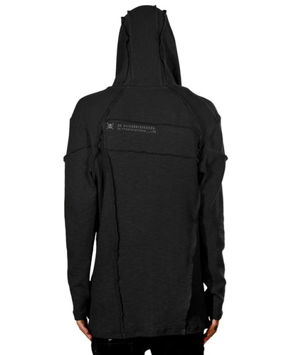 RATTLE Long Sleeve Hooded Shirt In Black