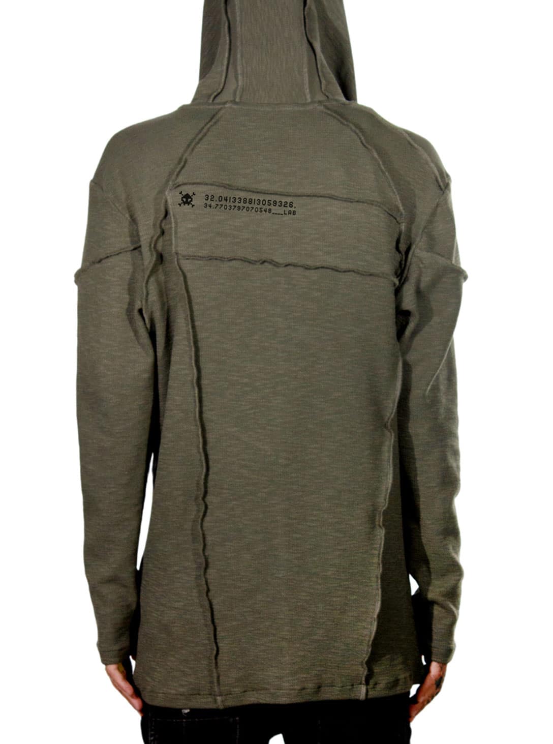 RATTLE Long Sleeve Hooded Shirt In Olive