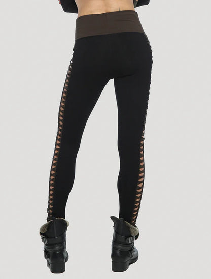 RAFFIA Leggings In Black/Olive - Noir