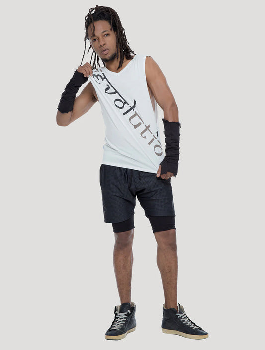 REVOL Sleeveless Tee In Off-White