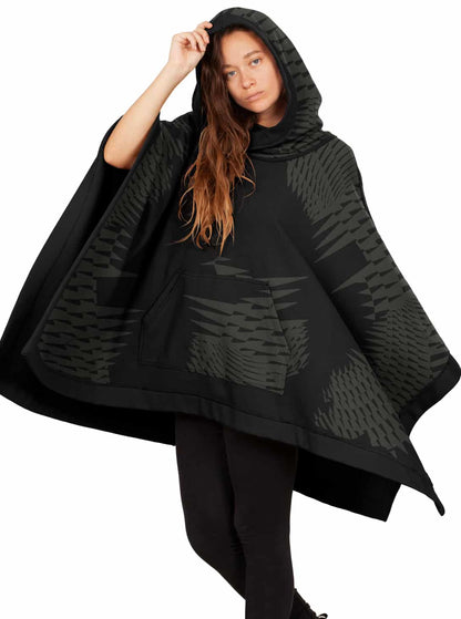SAJAX Unisex Poncho In Black