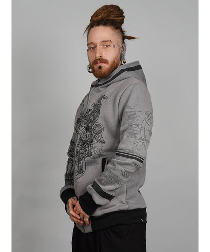 SAMURAI CAT Zip Hood In Grey