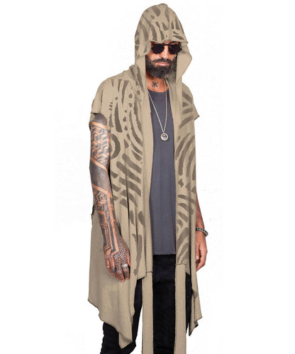 UNISEX SAND TRIBE Kimono Vest In Sand
