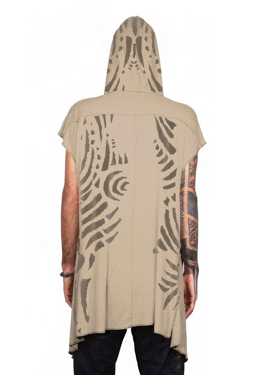 SAND UNISEX TRIBE Kimono Vest In Sand
