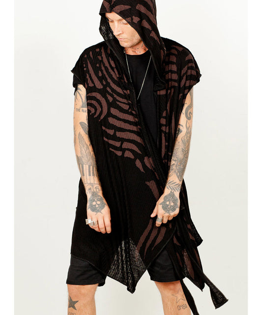 UNISEX SAND TRIBE Kimono Vest In Black