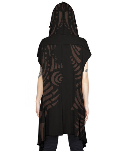 UNISEX SAND TRIBE Kimono Vest In Black