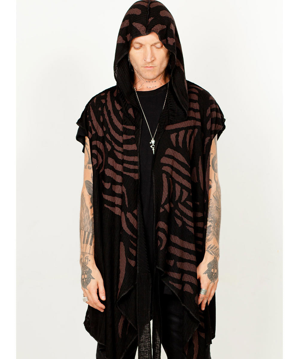 UNISEX SAND TRIBE Kimono Vest In Black