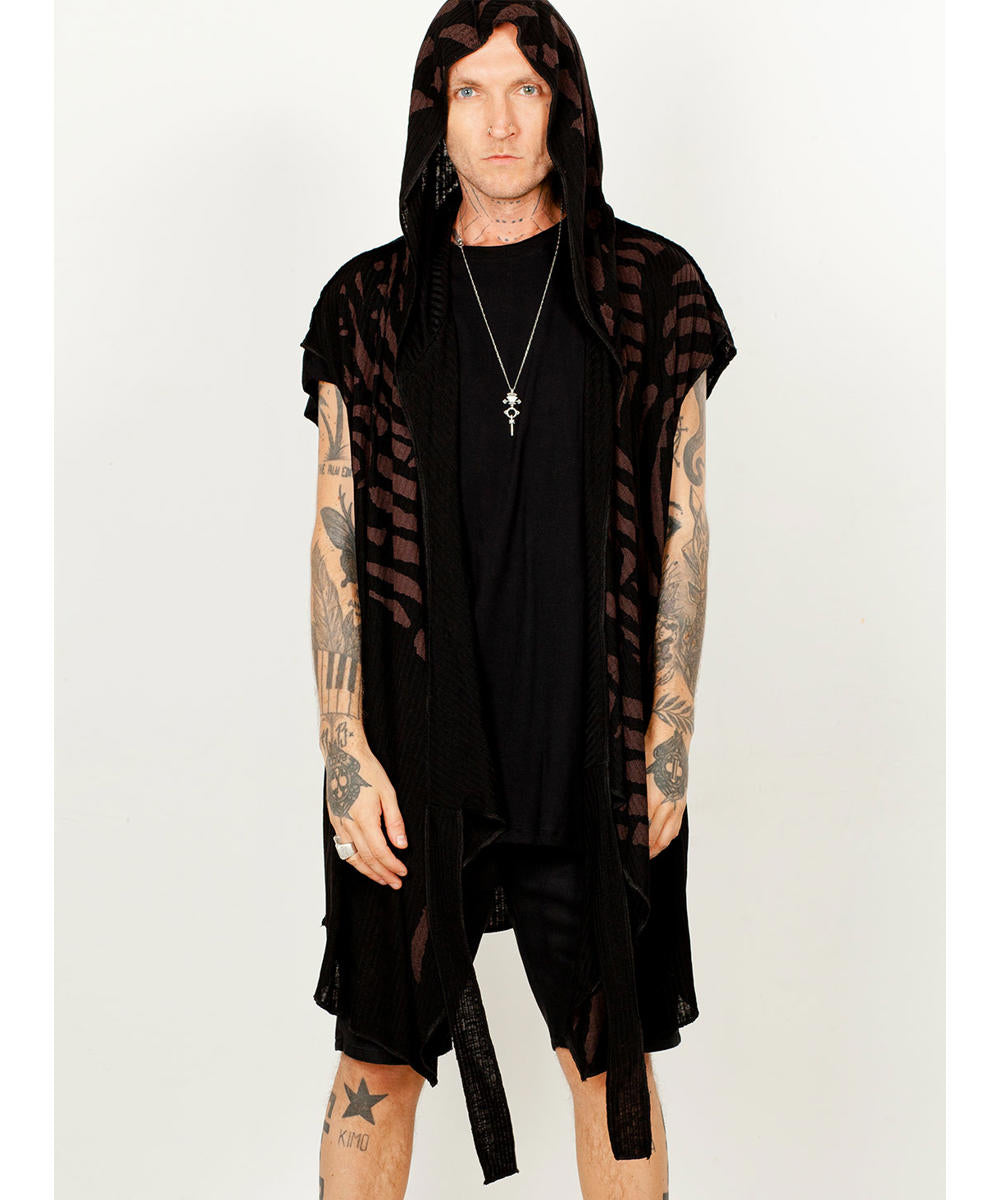 UNISEX SAND TRIBE Kimono Vest In Black