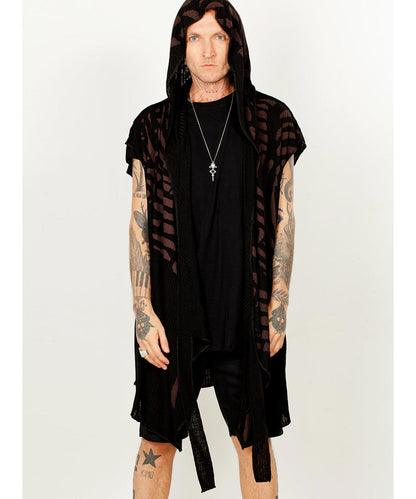 UNISEX SAND TRIBE Kimono Vest In Black