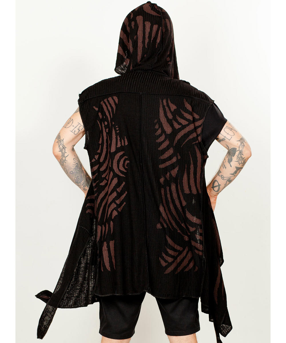 UNISEX SAND TRIBE Kimono Vest In Black