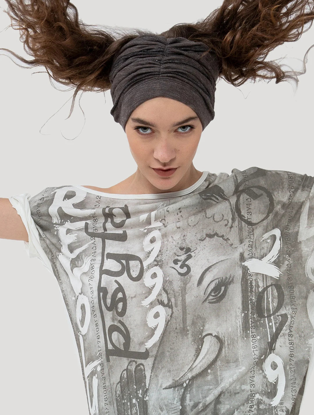 SLUB Unisex Bandana Beanie In Charcoal