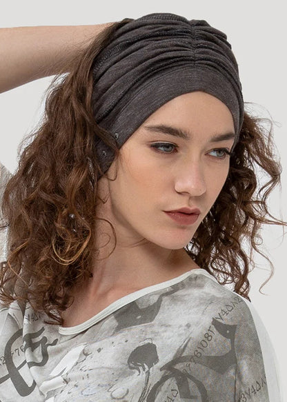 SLUB Unisex Bandana Beanie In Charcoal