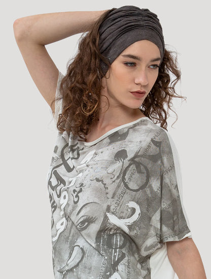 SLUB Unisex Bandana Beanie In Charcoal