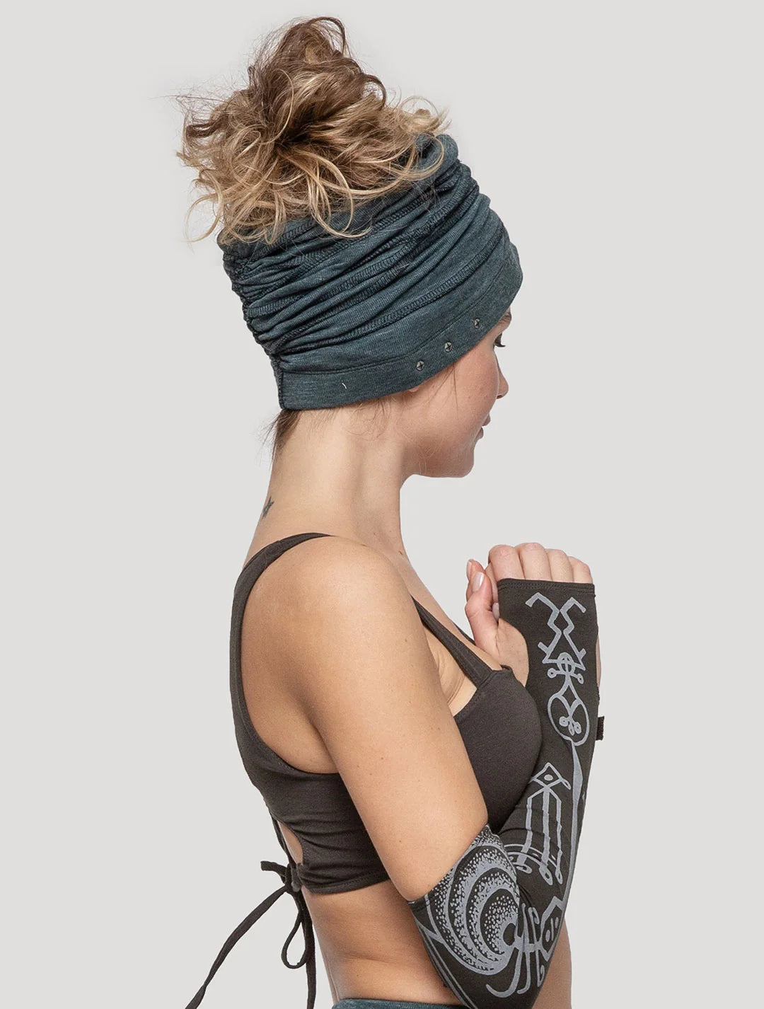 SLUB Unisex Bandana Beanie In Teal