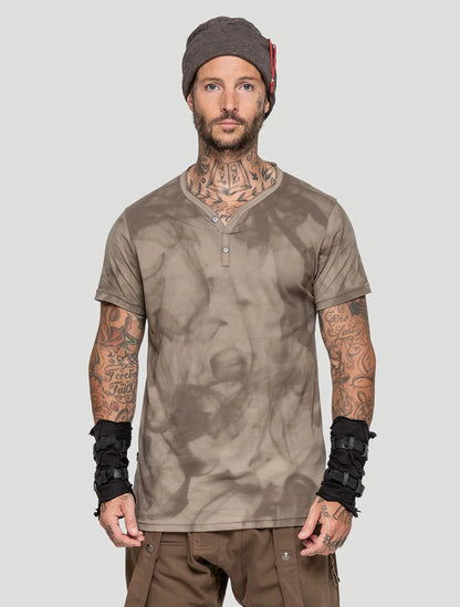 SMOKY HENLEY T-Shirt In Cement