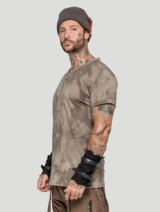 SMOKY HENLEY T-Shirt In Cement