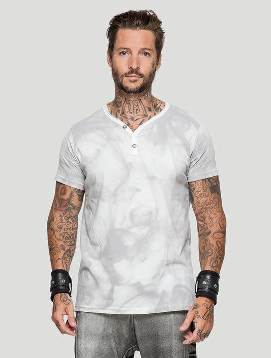 SMOKY HENLEY T-Shirt In Off-White