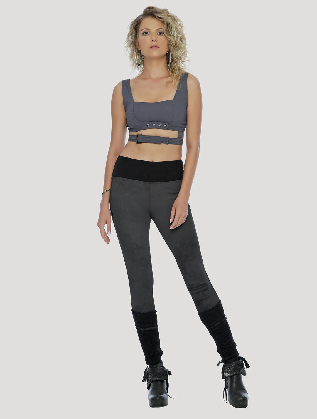 SOLO Wrap Crop top In Gas Blue