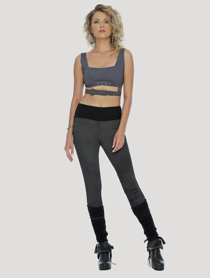 SOLO Wrap Crop top In Gas Blue