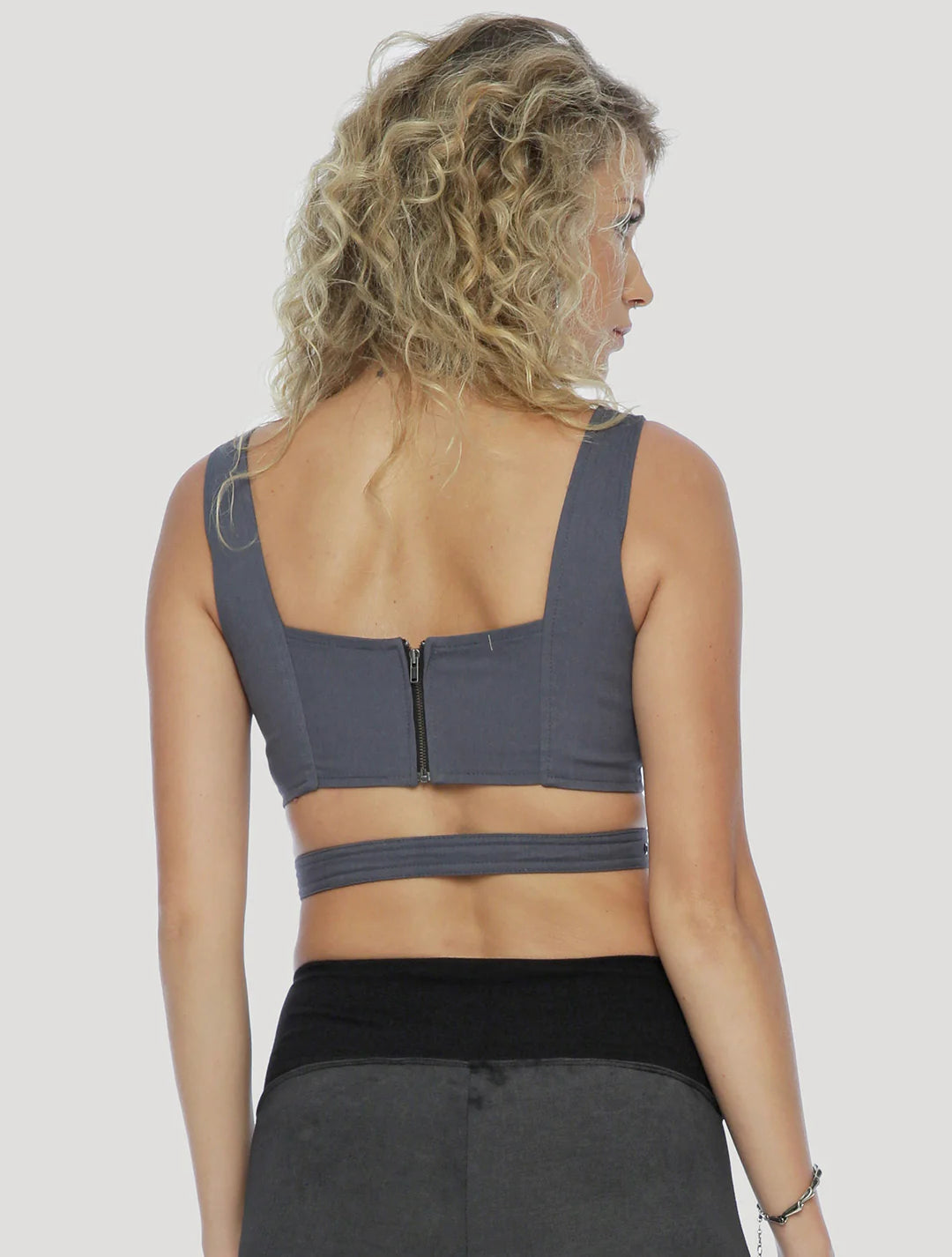 SOLO Wrap Crop top In Gas Blue